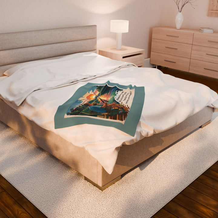 Fishing Memories Velveteen Plush Blanket – Cozy Decor for Nature Lovers