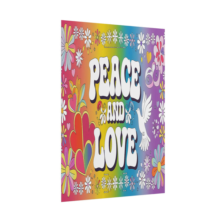 Peace and Love Rolled Posters - Colorful Floral Wall Art for Peaceful Decor