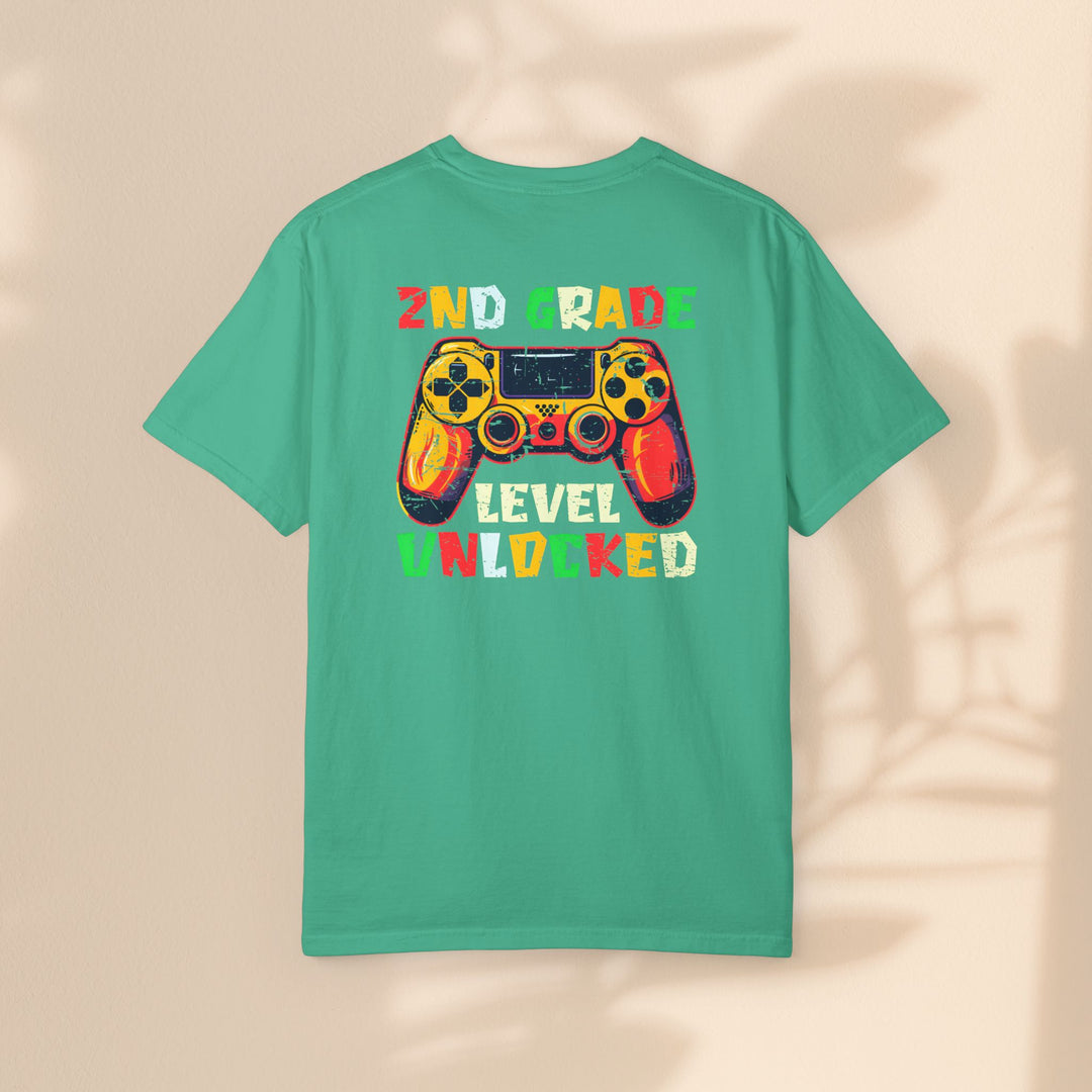 Fun Gamer T-Shirt, 2nd Grade Level Unlocked Shirt, Kids Gaming Apparel, Back to School Gift, Video Game Fan Tee