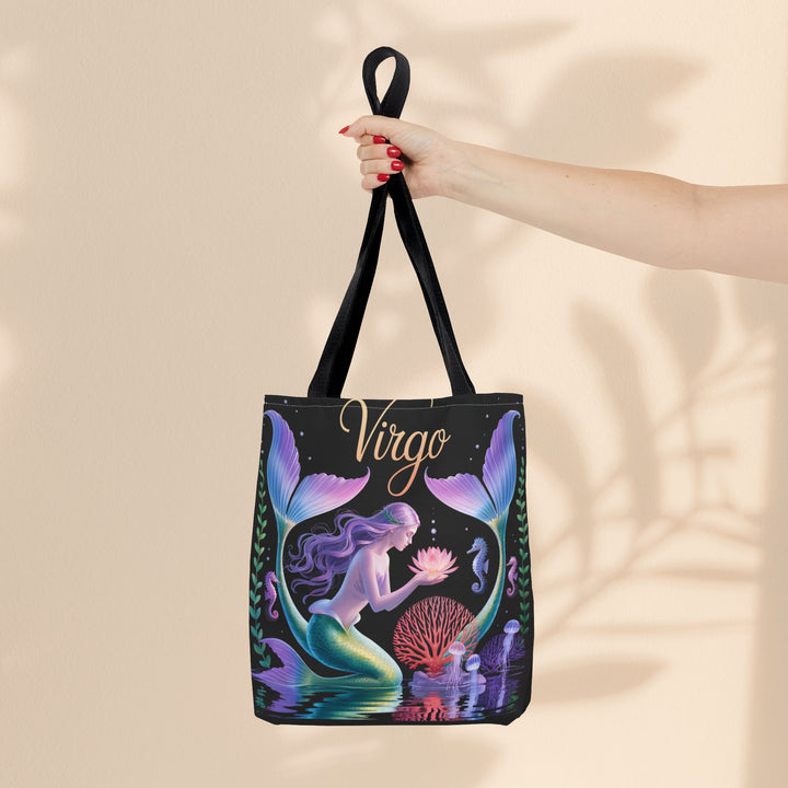 Virgo Mermaid Tote Bag, Virgo Gift, Zodiac Bag, Sea Creature Style, Ocean Lover Accessory, Birthday Present