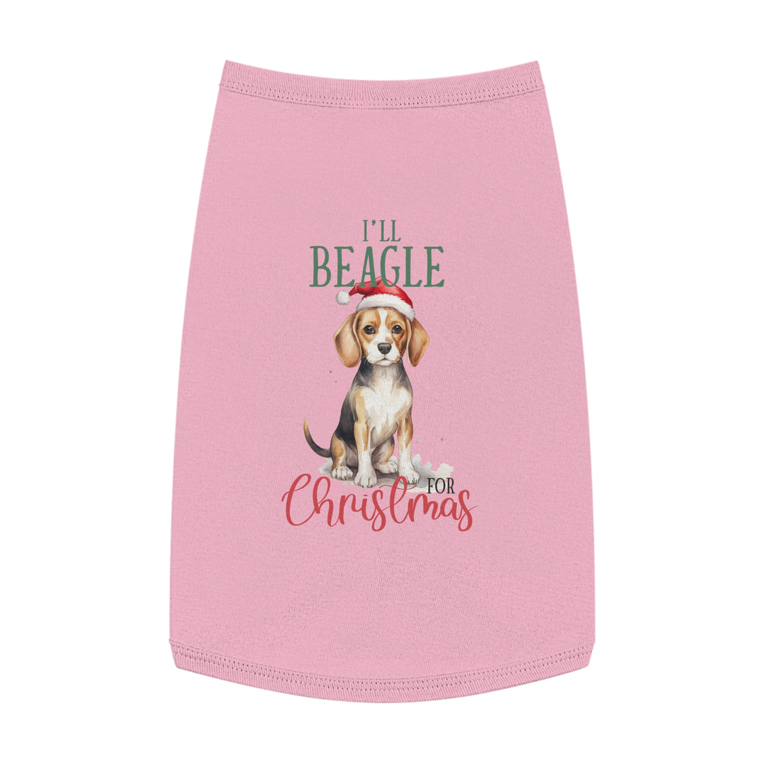 Festive Beagle Pet Tank Top - Holiday Dog Apparel - I'm Beagle for Christmas