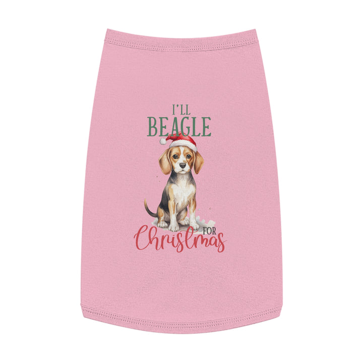 Festive Beagle Pet Tank Top - Holiday Dog Apparel - I'm Beagle for Christmas