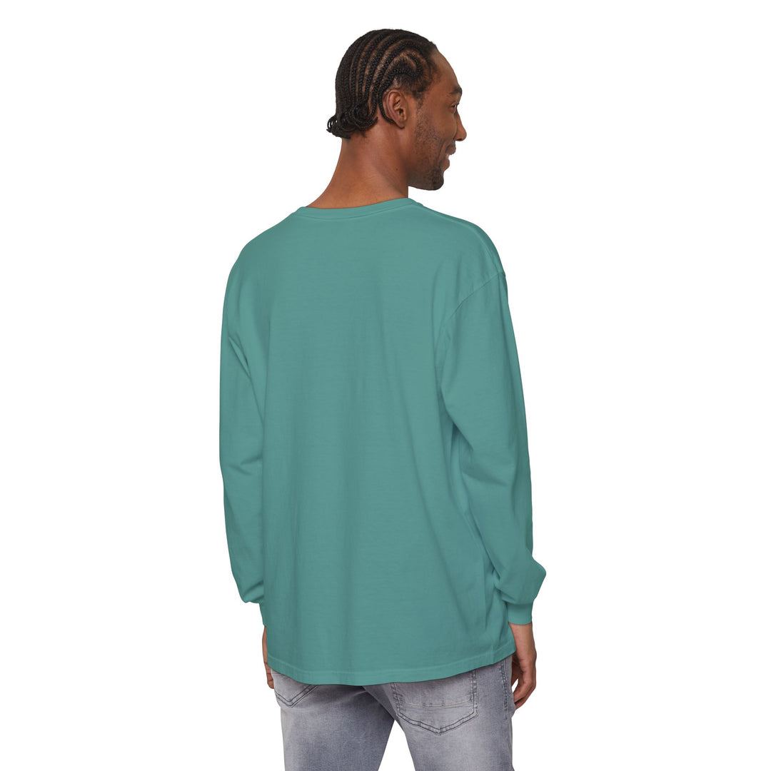 Unisex Garment-dyed Long Sleeve T-Shirt - Eating Christmas Cookies For Two