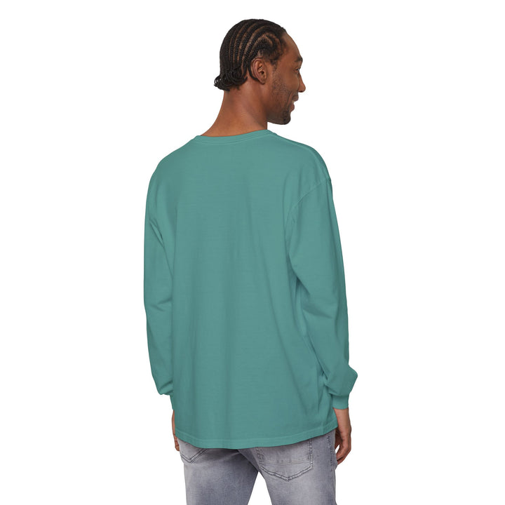 Unisex Garment-dyed Long Sleeve T-Shirt - Eating Christmas Cookies For Two