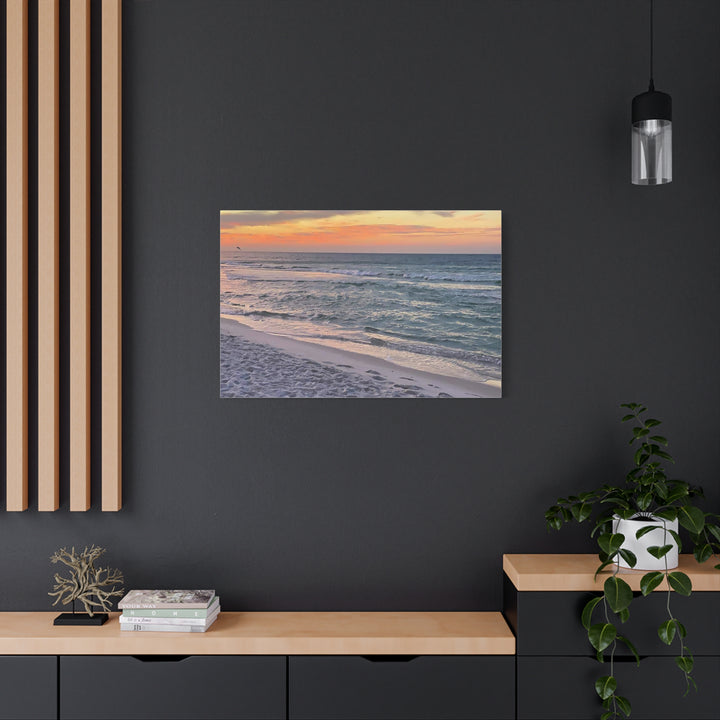 Sunset Beach Matte Stretched Canvas Wall Art