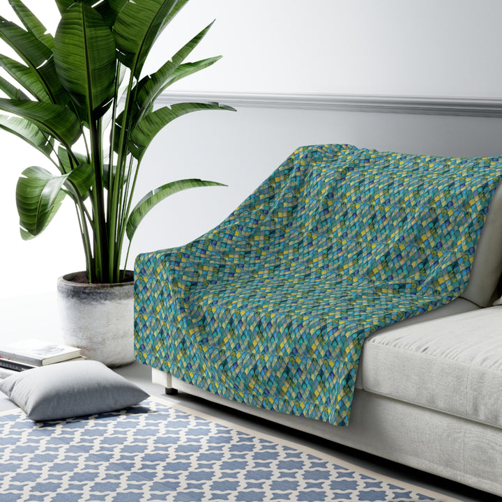 Mermaid Scale Sherpa Fleece Blanket – Cozy Soft Throw for Home & Holiday Gifts