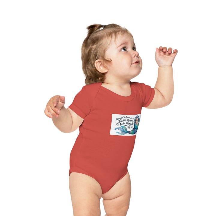 Combed Cotton Baby Bodysuit - Little Mermaid To Be