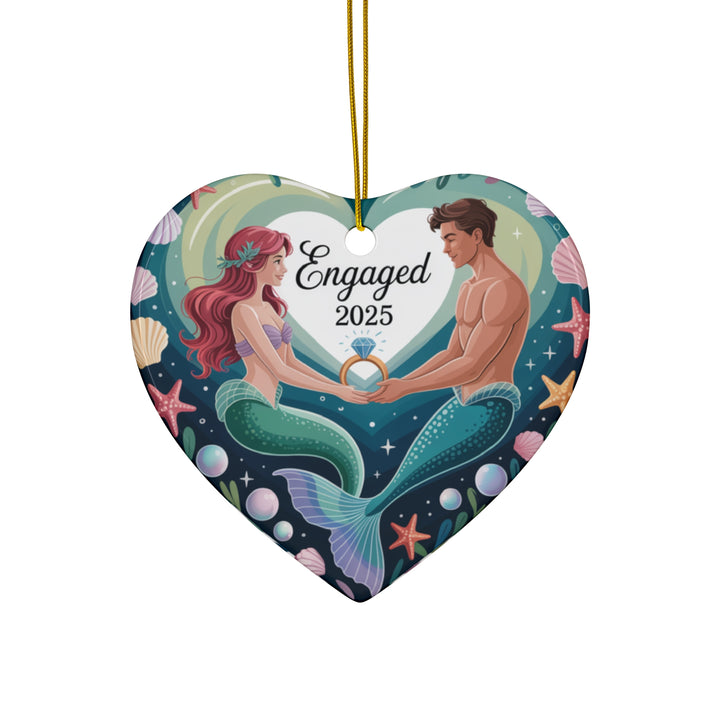 Engaged 2025 - Mermaid and Merman Ceramic Ornament