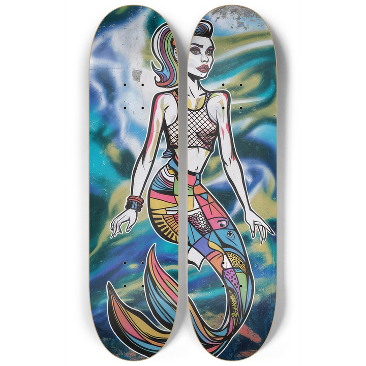 2 Skateboard Series Art - Lisa Mermaid