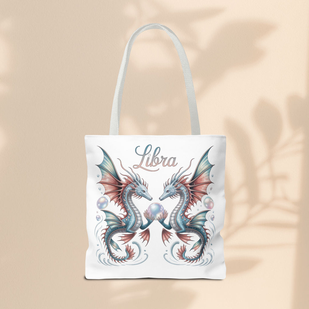 Libra Dragon Tote Bag, Zodiac Sign Tote, Astrological Gift, Fantasy Art Shopper, Unique Astrology Carryall
