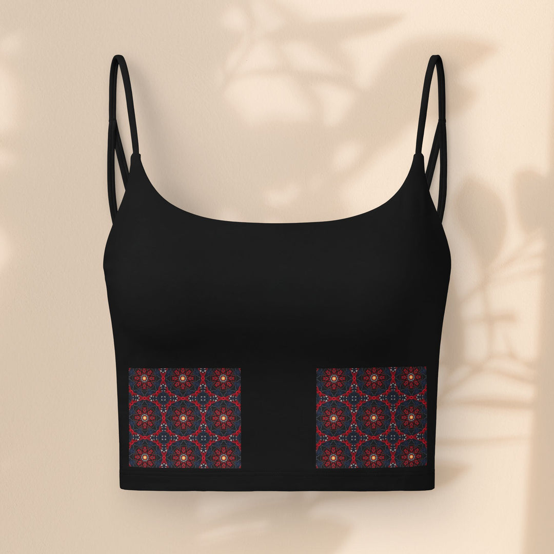Red Mosaic Floral Luxe Crop Bra — Women's Comfort Bralette