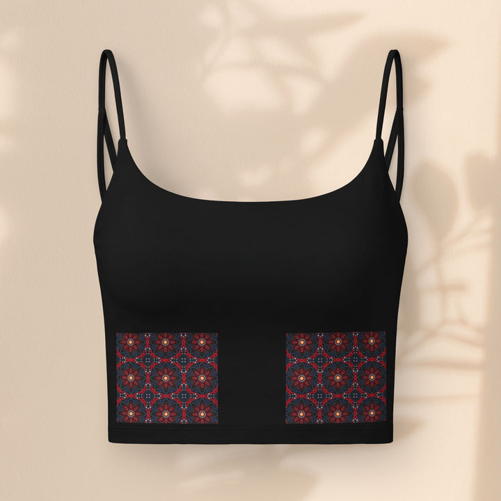 Red Mosaic Floral Luxe Crop Bra — Women's Comfort Bralette
