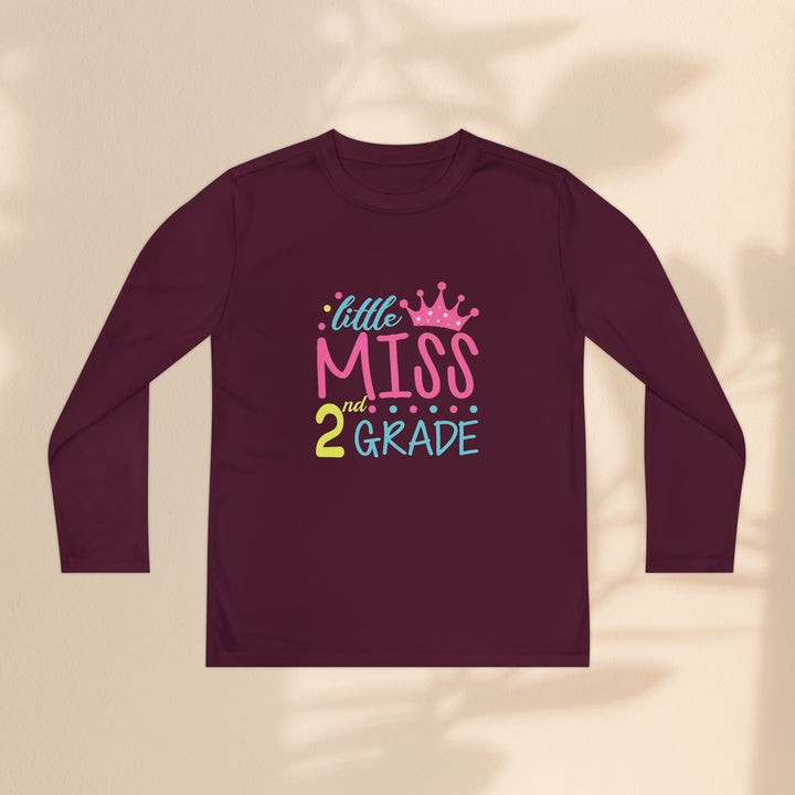 Youth Long Sleeve Birthday Tee, Kids' Birthday Shirt, Little Miss 2nd Grade Top, Tween Long Sleeve Shirt, Fun Celebration Apparel