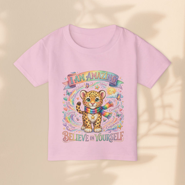 I Am Amazing Brave Buddies Leo Leopard Rainbow Toddler T-Shirt