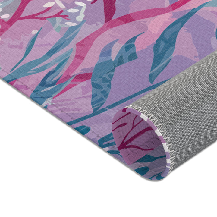 Boho Chic Area Rug - Purple Seaweed Home Decor Mat for Living Room