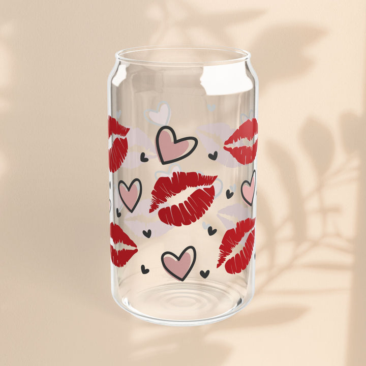 Sipper Glass, 16oz - Hot Lips