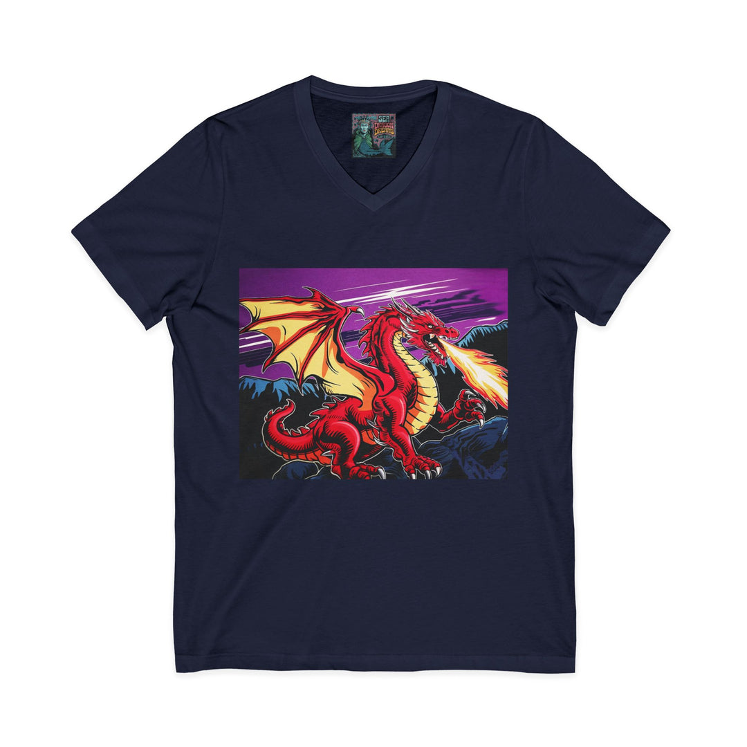 Conquering Dragon Unisex V-Neck Graphic T-Shirt