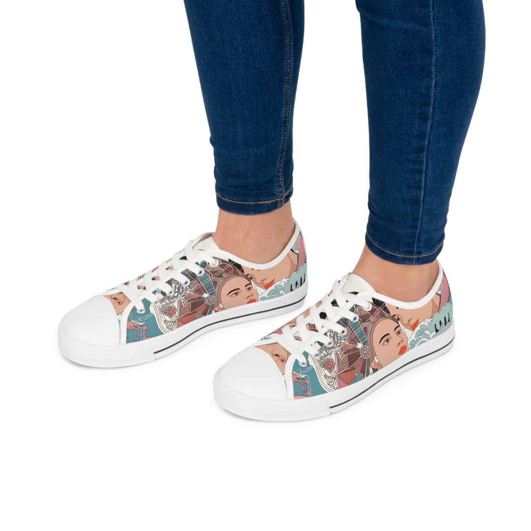 Women's Low Top Sneakers - Sweet Aztec Dreams