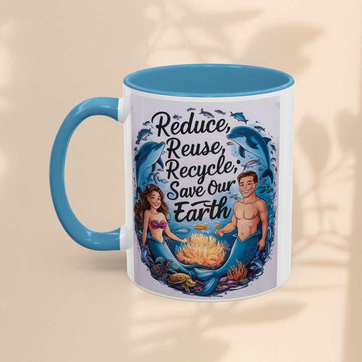 Accent Coffee Mug (11, 15oz) - Reduce, Reuse, Recycle