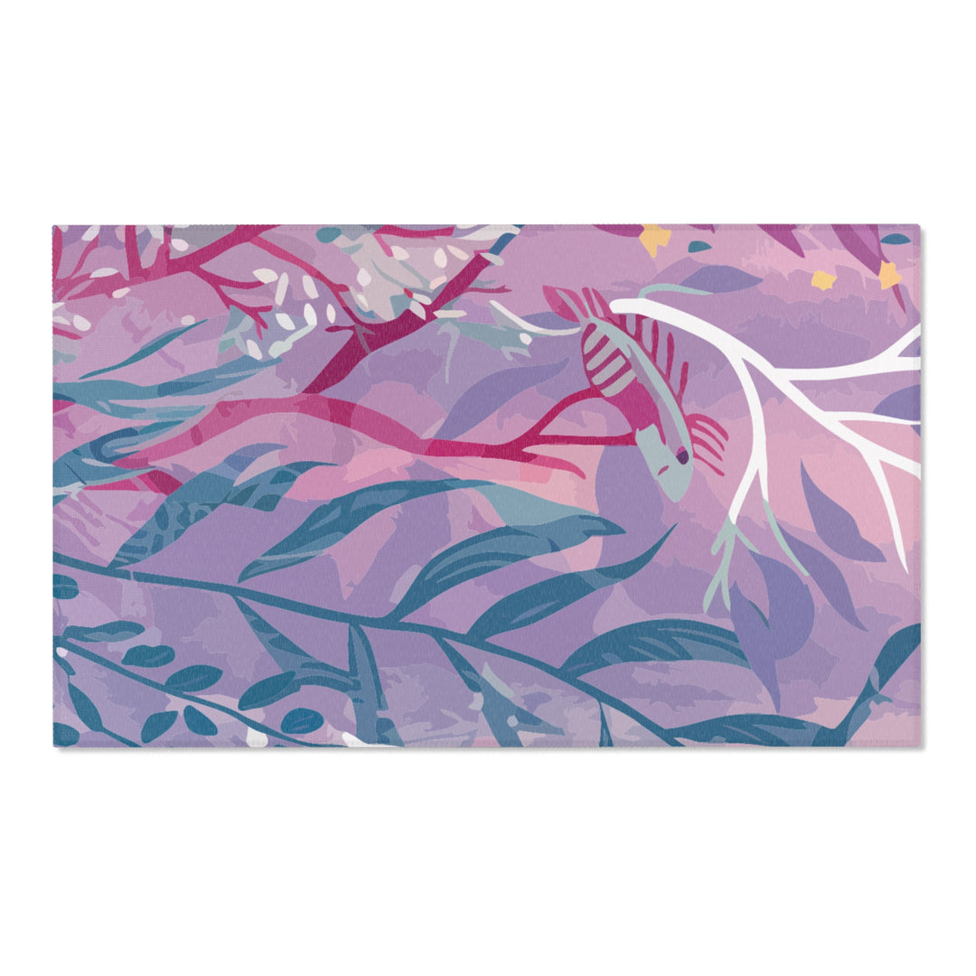 Boho Chic Area Rug - Purple Seaweed Home Decor Mat for Living Room