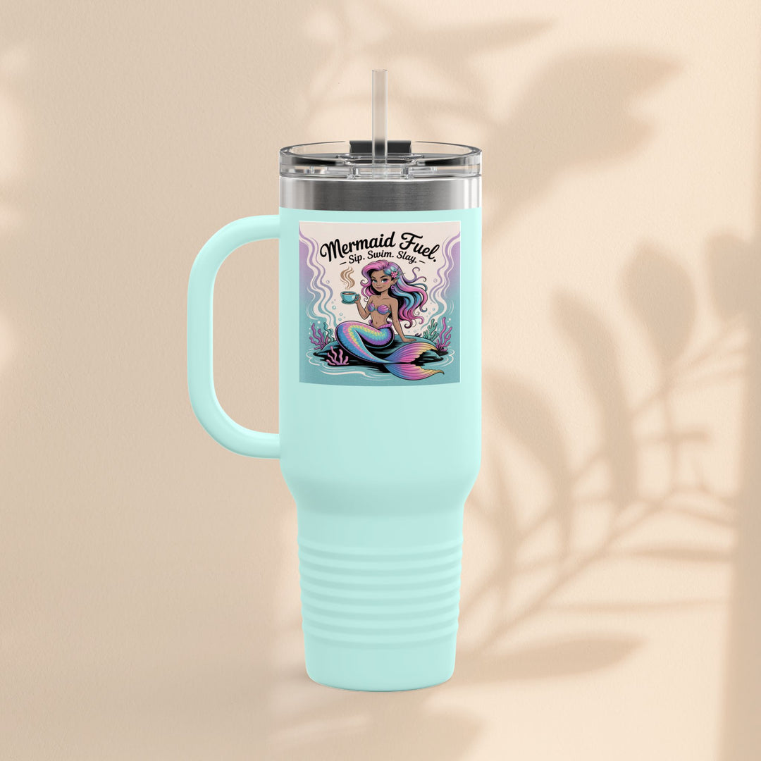 Magical Mermaid Fuel Insulated Travel Mug | 40oz Fantasy Drinkware for Beach Lovers, Gifts for Her