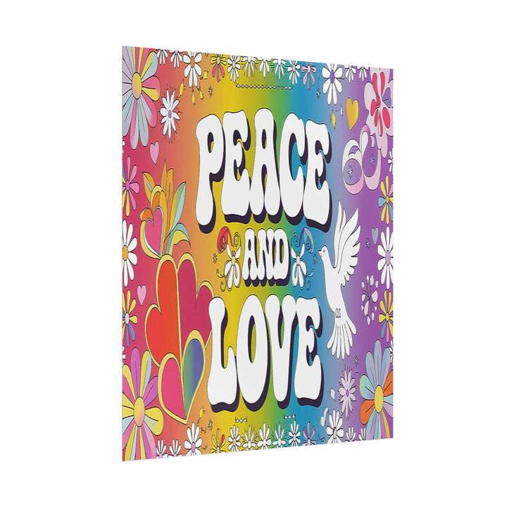 Peace and Love Rolled Posters - Colorful Floral Wall Art for Peaceful Decor
