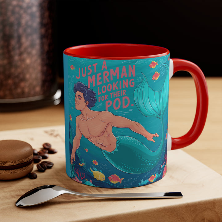 Accent Mugs - Merman Looking For His Pod