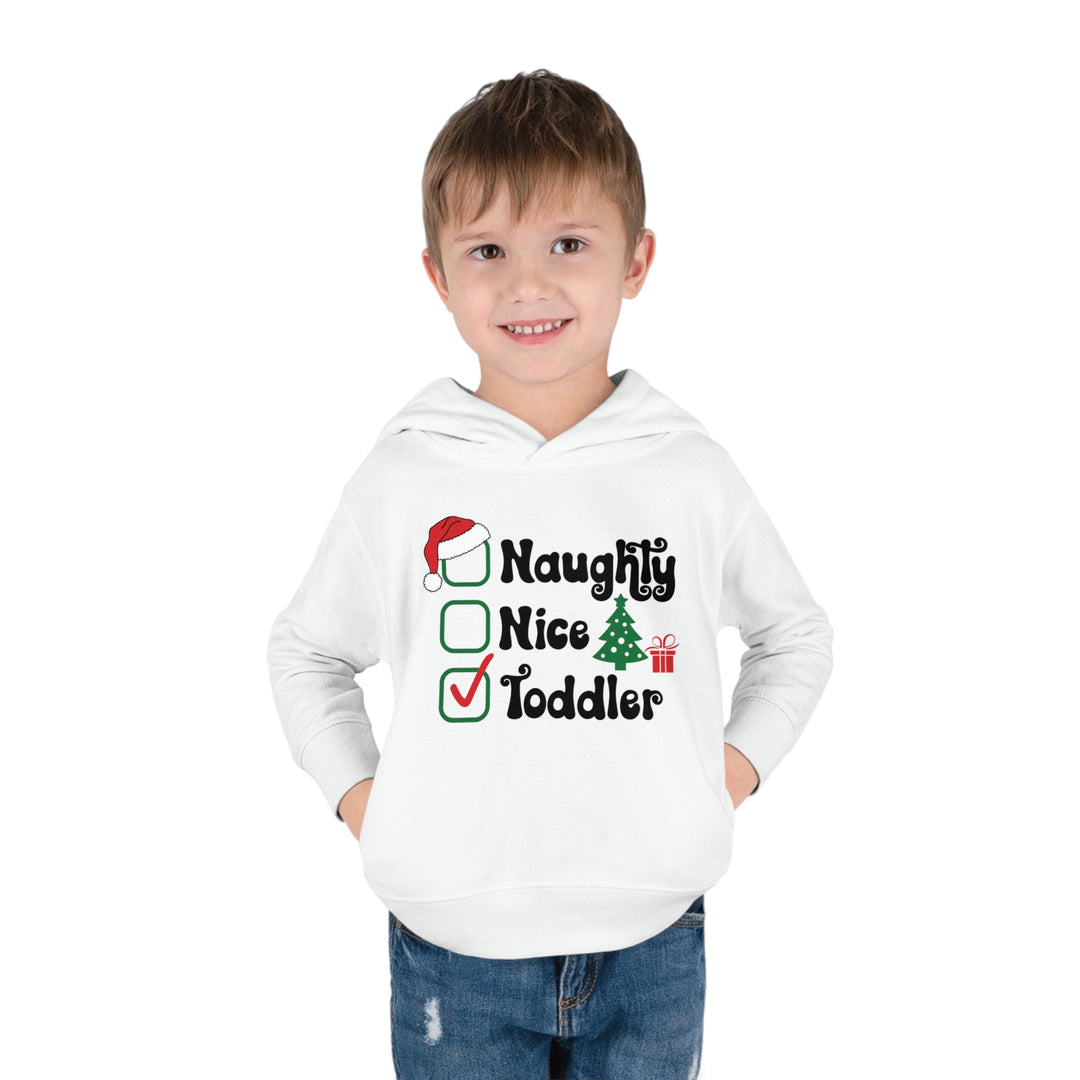 Toddler Pullover Fleece Hoodie - Naughty, Nice, Toddler