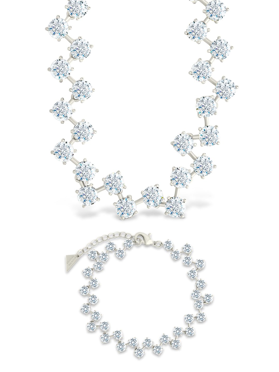 Carson Jewelry Bundle – CZ Necklace & Bracelet Set | 14K Gold Plated