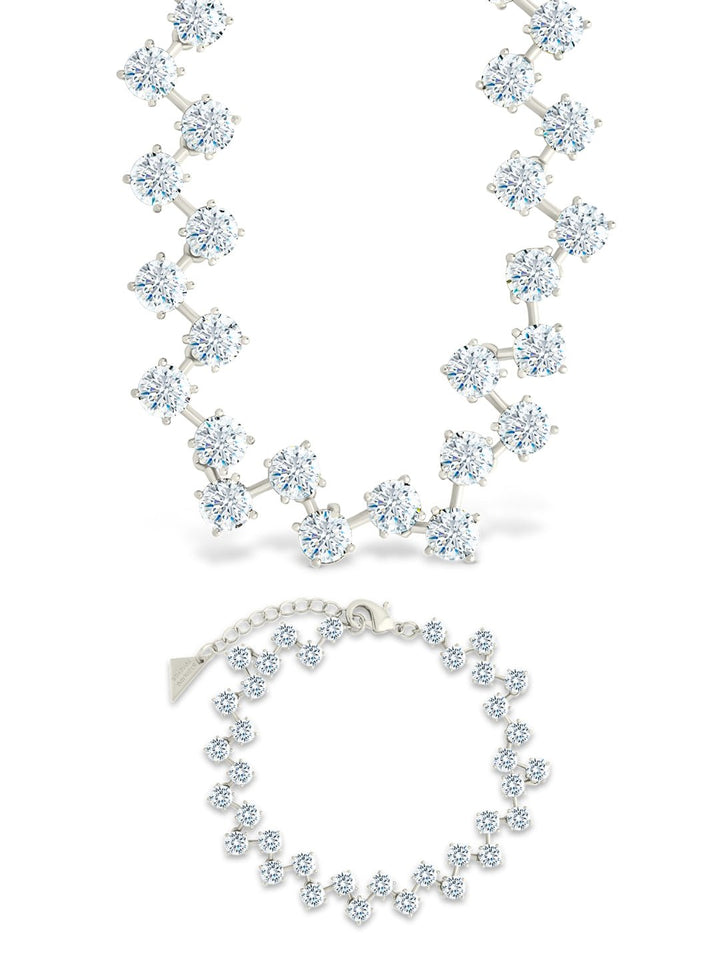 Carson Jewelry Bundle – CZ Necklace & Bracelet Set | 14K Gold Plated