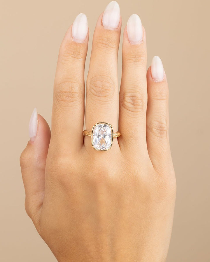 Sterling Silver Elongated Cushion Cocktail Ring