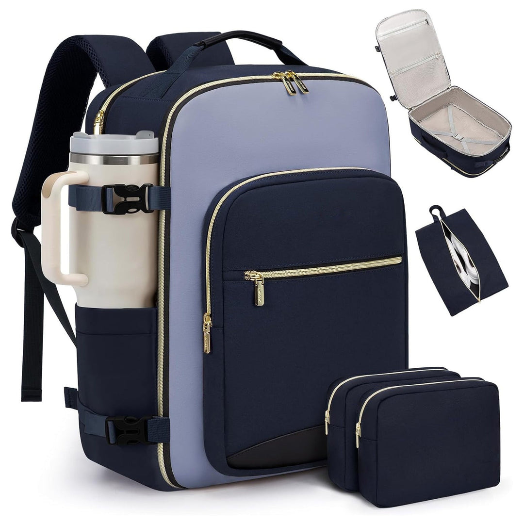 Travel Carry-On Luggage Set with 3 Organizer Pouches