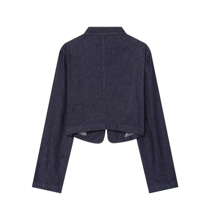 Summer New Arrival Fashionable Slim-Fit Double-Breasted Decorative Denim Jacket