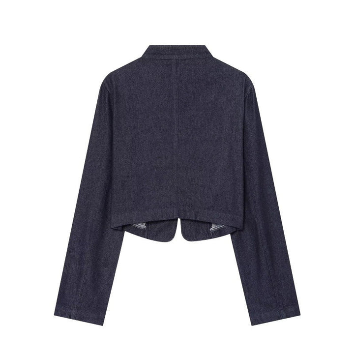 Summer New Arrival Fashionable Slim-Fit Double-Breasted Decorative Denim Jacket