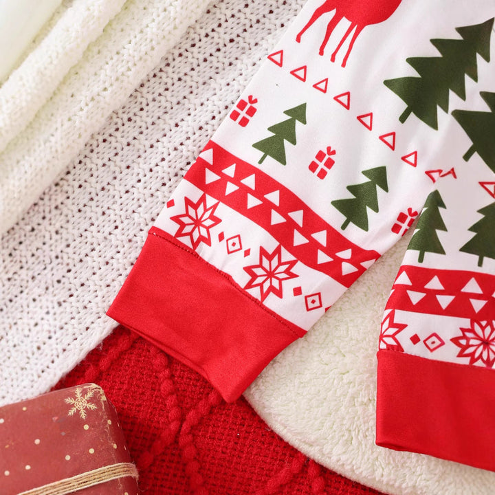 Boys’ Red Christmas Animal-Print Suit – Two-Piece Holiday Outfit