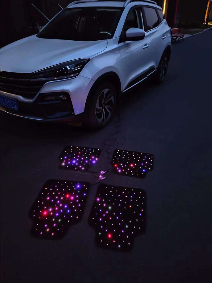 Starlight Fiber Optic Car Floor Mats | LED Galaxy Floor Mat Set