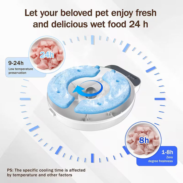Automatic Wet Food Feeder with Ice Packs for Cats & Small Dogs