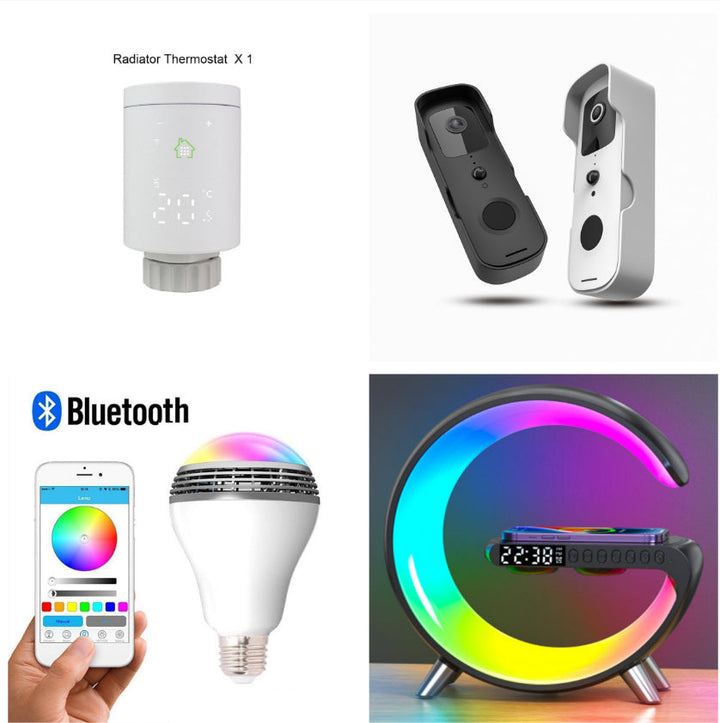 G-Shaped LED Wireless Charger Lamp | Bluetooth Speaker Alarm Clock