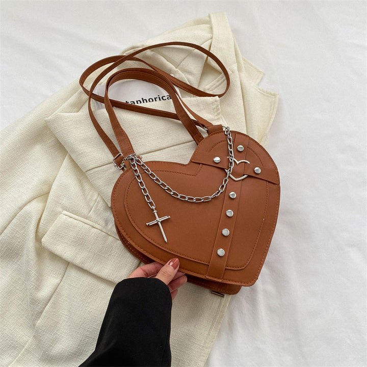 Korean-Style Heart-Shaped Crossbody Bag