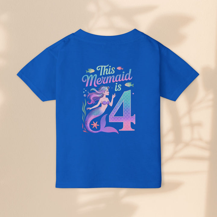 Mermaid 4th Birthday Toddler T-Shirt for Girls