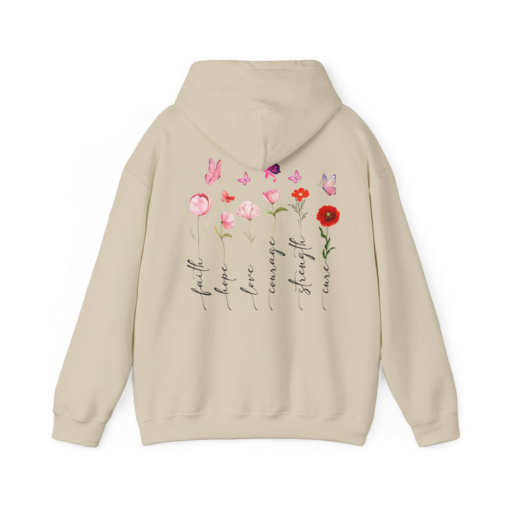 Hooded Sweatshirt Encouraging Faith, Hope, Cure for Cancer Patients