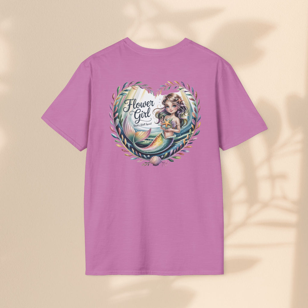 Flower Girl T-Shirt, Cute Flower Girl Apparel, Wedding Gift, Kids Birthday, Girly T-Shirt, Mermaid Design, Special Occasion