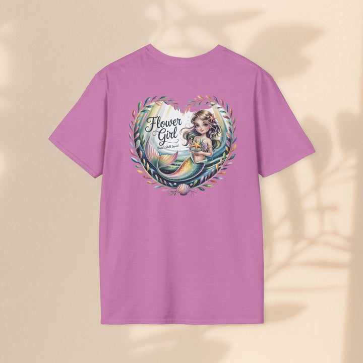 Flower Girl T-Shirt, Cute Flower Girl Apparel, Wedding Gift, Kids Birthday, Girly T-Shirt, Mermaid Design, Special Occasion