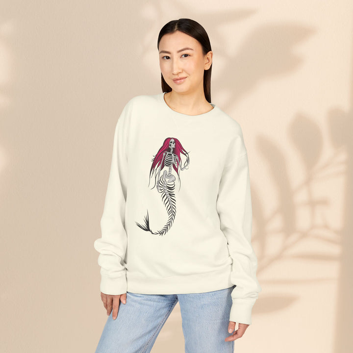 Crewneck Sweatshirt — Gothic Mermaid Skeleton Graphic