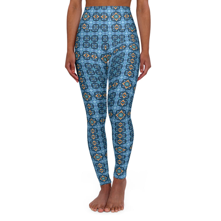 High Waisted Yoga Leggings - Isis Pattern