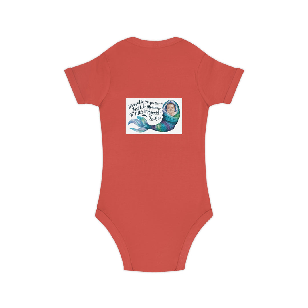 Combed Cotton Baby Bodysuit - Little Mermaid To Be