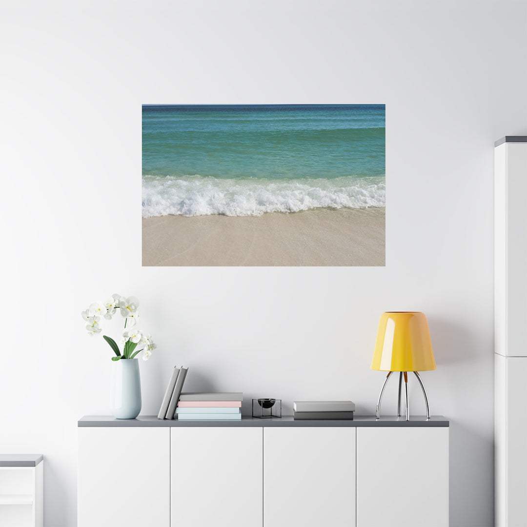 Beach Waves Matte Canvas Print – 1.25-Inch Stretched Seascape