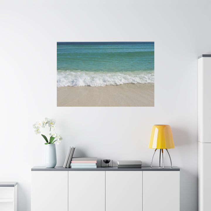 Beach Waves Matte Canvas Print – 1.25-Inch Stretched Seascape