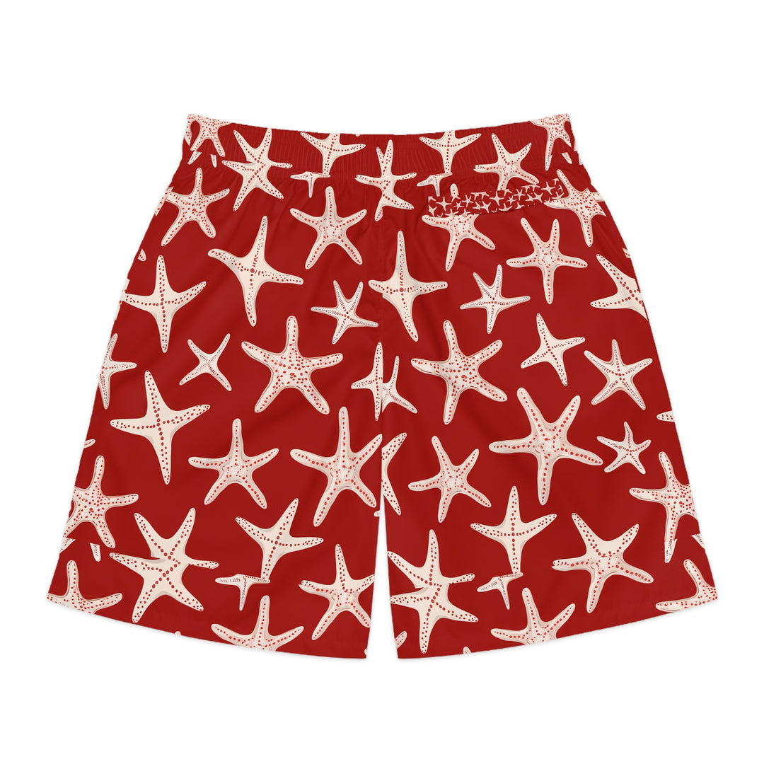 Men's Jogger Shorts - Red Stars