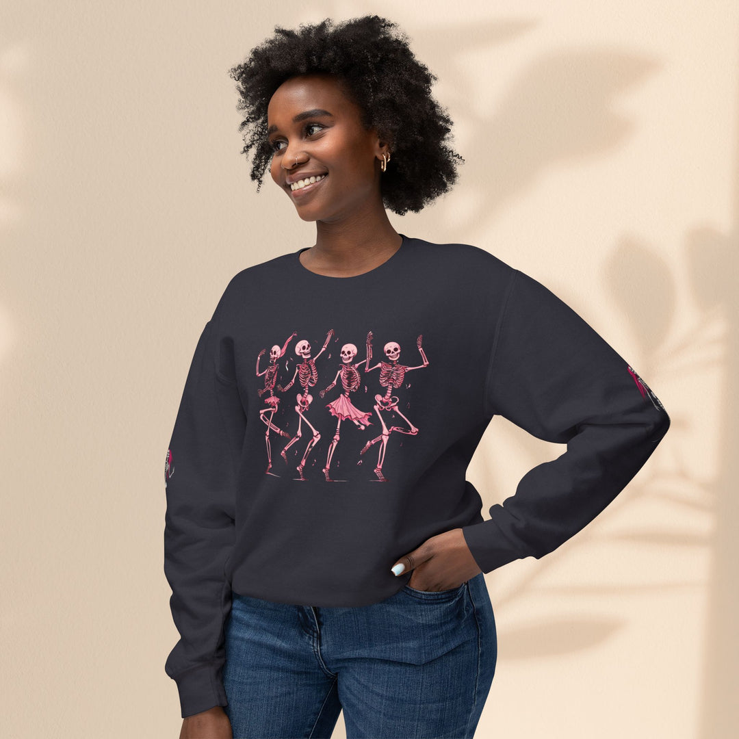 Unisex Lightweight Crewneck Sweatshirt - Dancing Skeletons